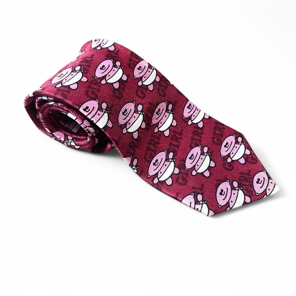IT'S A GIRL-MARCOART Silk Tie Pink/Red RALPH MARLIN gender reveal,‎ announcement